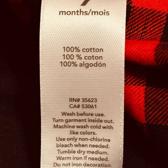 Carter’s Baby Girl Buffalo Plaid Top & Black Leggings Outfit Set 9M - Picture 5 of 6